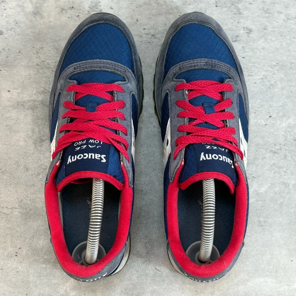 Saucony Jazz Low Pro Mens 8 Blue Red White USA Flag‎ Running Shoes Sneakers